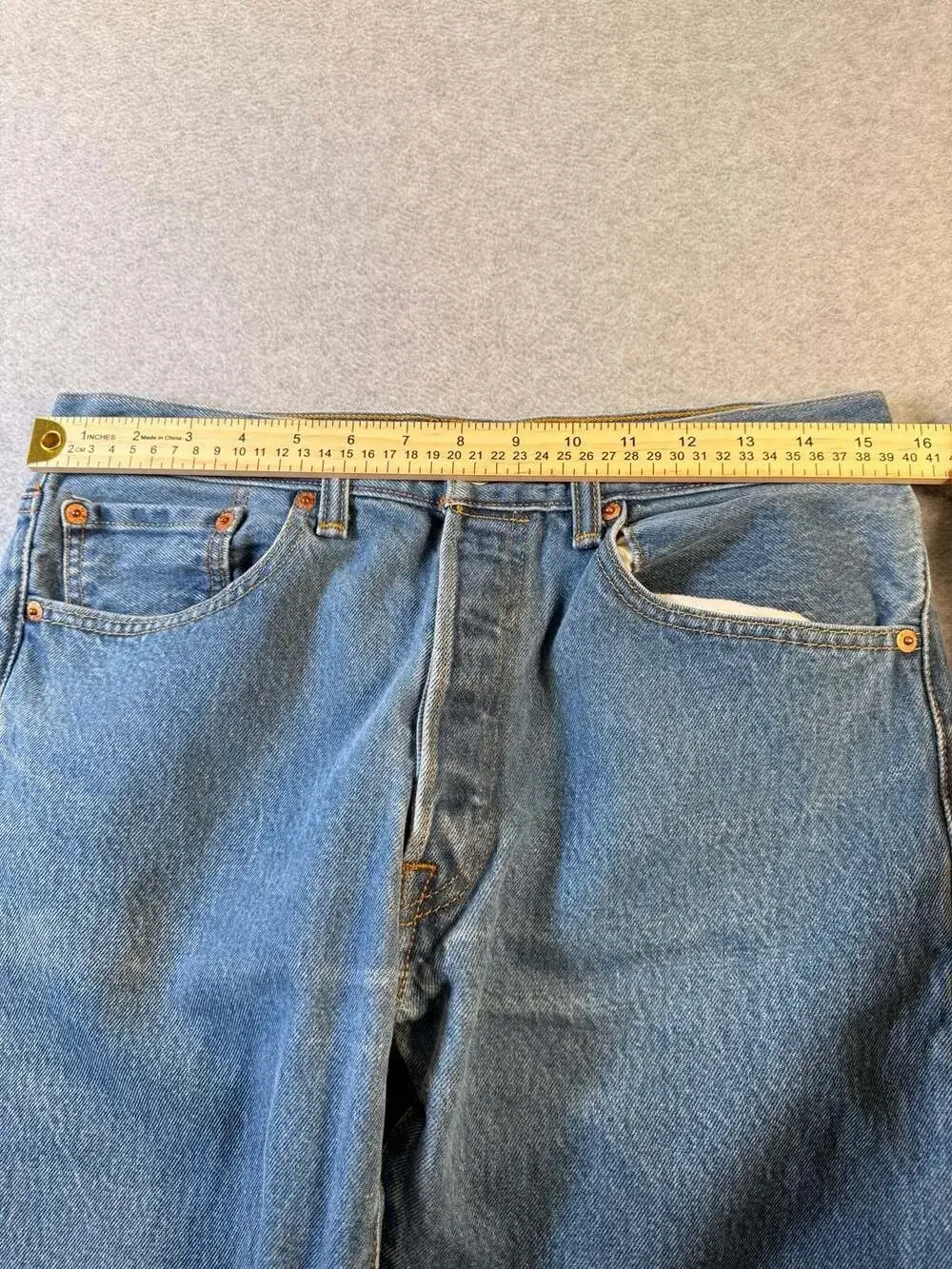 Levi's 501 Button Fly Straight Leg Jeans Light Wash